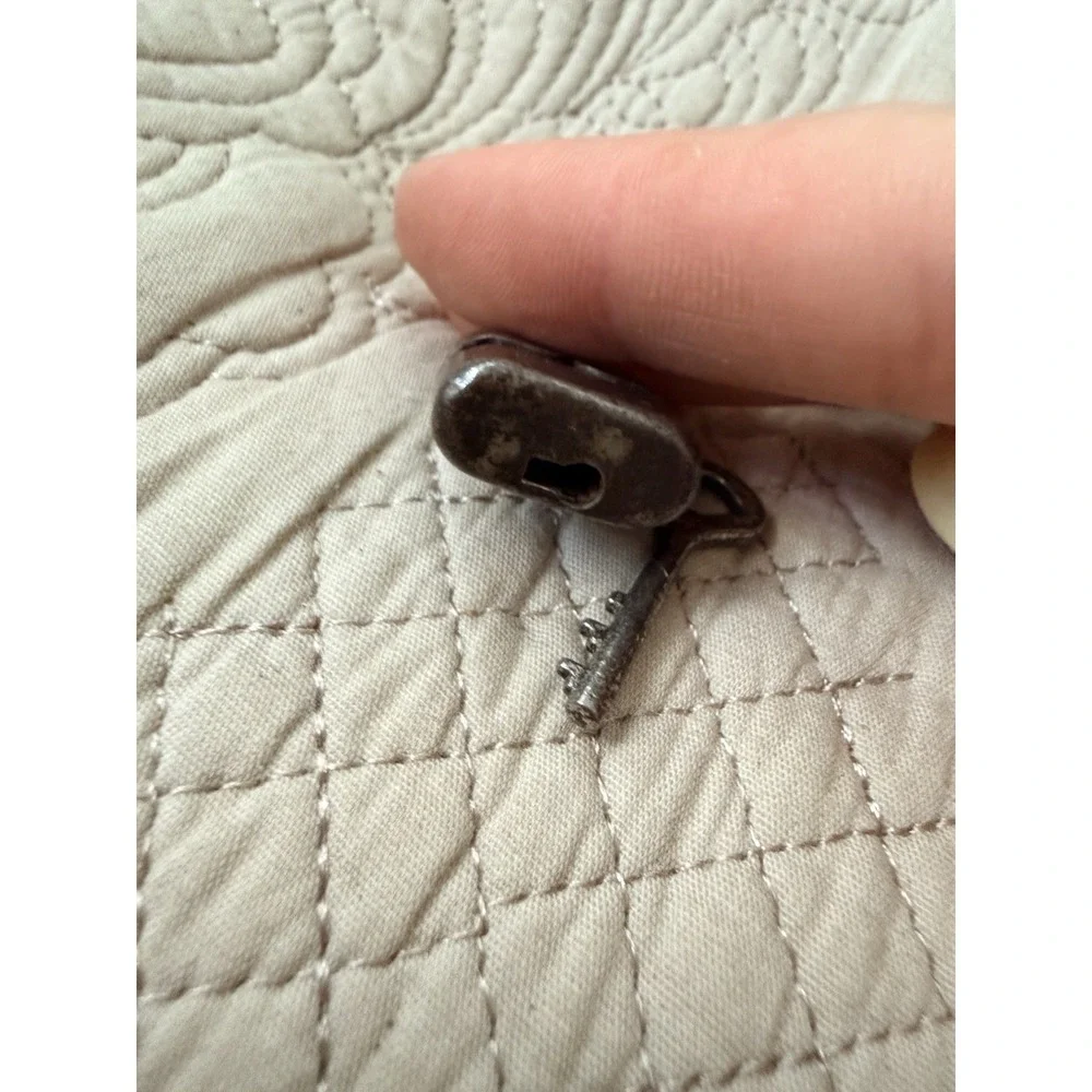 Lock Old Vintage Iron Padlock Push Lock Made In Germany collectible Mini Tiny